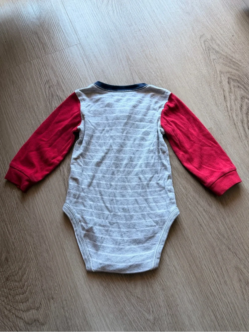 Carter’s Boys 9 Months Long Sleeve Top Set of 2 Red Cotton Shirts Baby Outfit